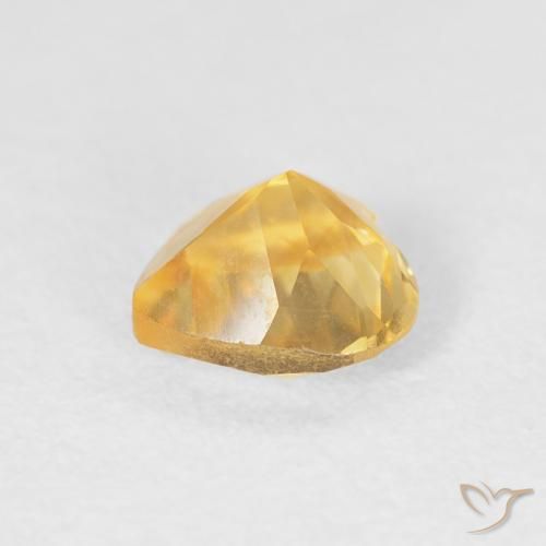 0.68克拉天然黄水晶，心形，VVS-VS