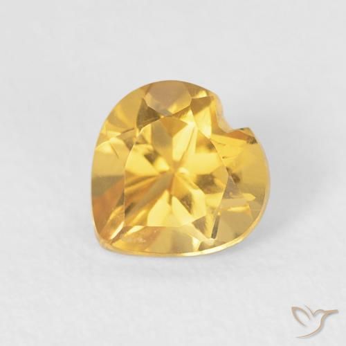 0.47ct 天然 亮金 黄水晶, 心形, VVS-VS