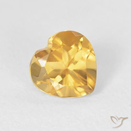 0.73ct 天然 中金 黄水晶, 心形, VVS-VS