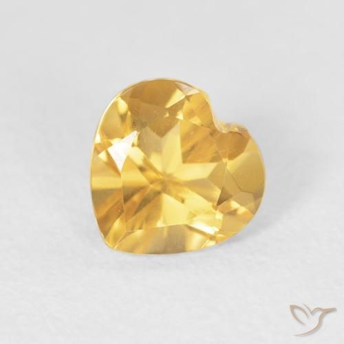 0.73克拉天然黄水晶，心形，VVS-VS