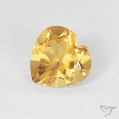 0.71ct 天然 亮金 黄水晶, 心形, VVS-VS