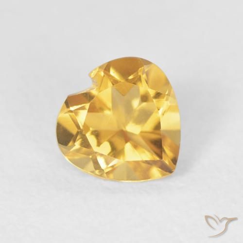 0.71克拉天然黄水晶，心形，VVS-VS