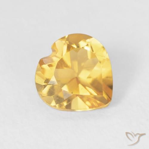 0.79克拉天然黄水晶，心形，VVS-VS
