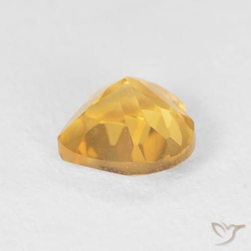 0.79克拉天然黄水晶，心形，VVS-VS