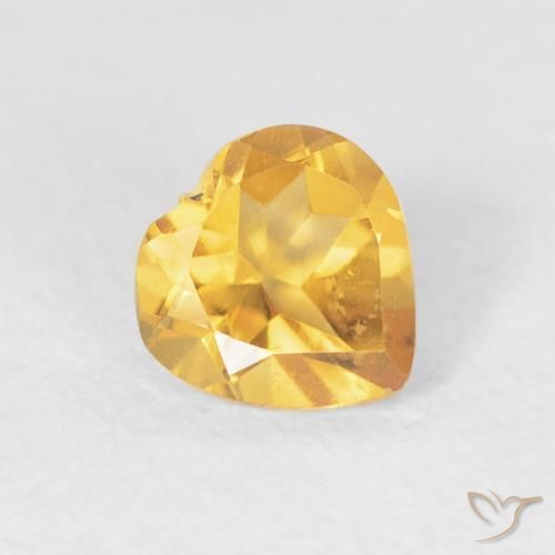 0.40ct 天然 亮金 黄水晶, 心形, VVS-VS