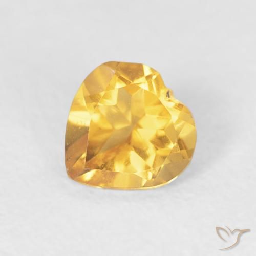 0.40克拉天然黄水晶，心形，VVS-VS