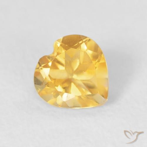 0.44ct 天然 中金 黄水晶, 心形, VVS-VS