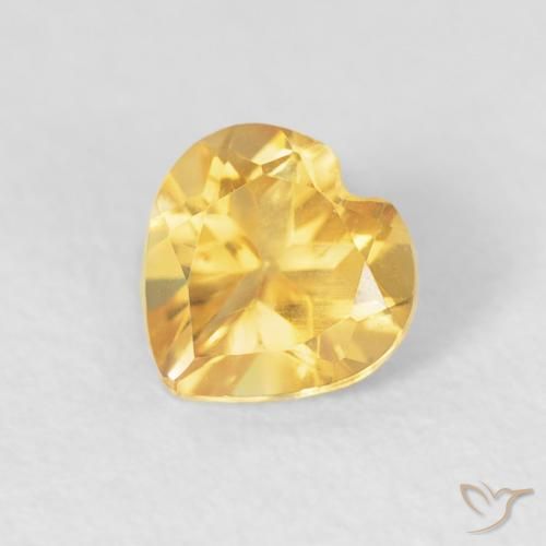 0.44克拉天然黄水晶，心形，VVS-VS