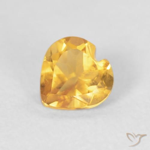 0.40ct 天然 深金橙色 黄水晶, 心形, VVS-VS