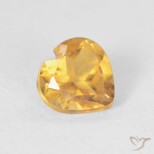 0.40克拉天然黄水晶，心形，VVS-VS
