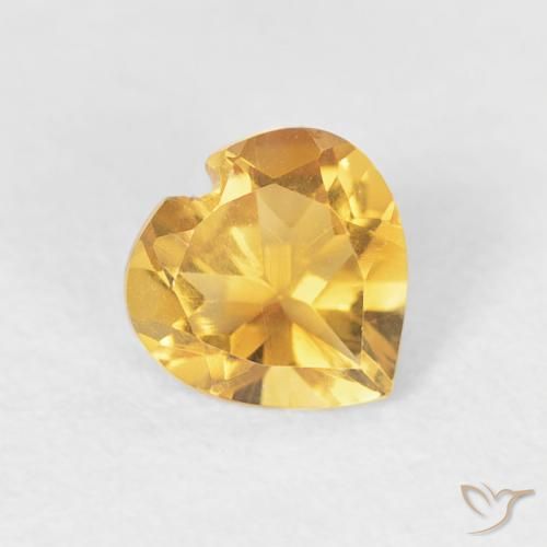 0.38ct 天然 亮金 黄水晶, 心形, VVS-VS