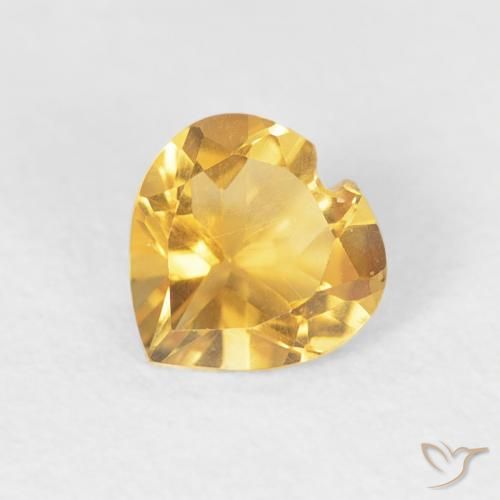 0.38克拉天然黄水晶，心形，VVS-VS