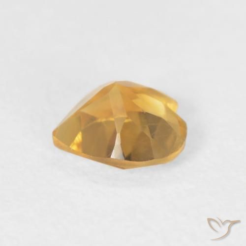 0.38克拉天然黄水晶，心形，VVS-VS
