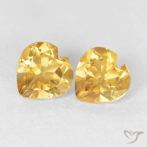 0.93ctw 天然 中金 黄水晶, 心形, VS