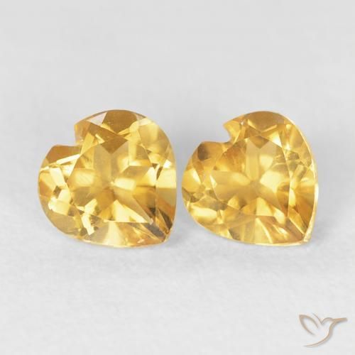 0.93克拉天然黄水晶，心形，VS