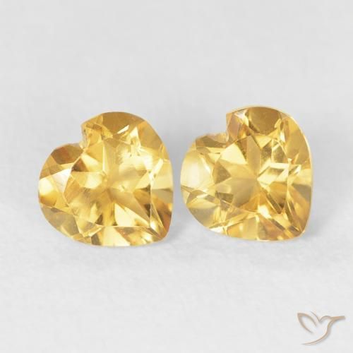 0.83ctw 天然 黄金色 黄水晶, 心形, VS
