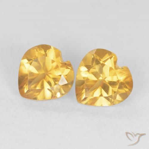 0.89ctw 天然 亮金 黄水晶, 心形, VS