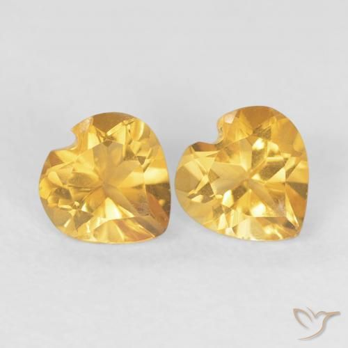 0.89克拉天然黄水晶，心形，VS