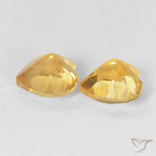 0.89克拉天然黄水晶，心形，VS