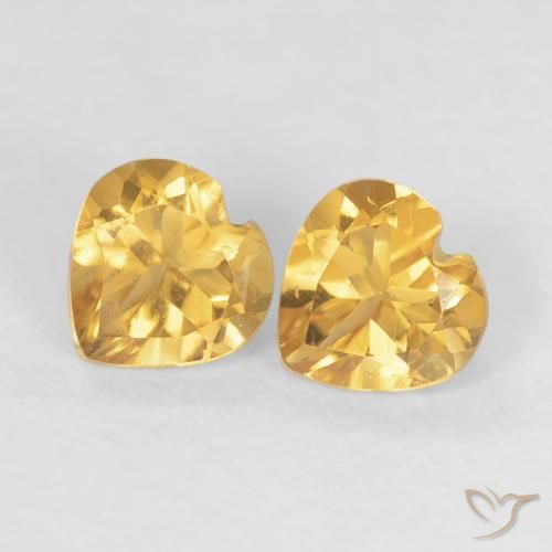 0.90ctw 天然 Medium Dark-Golden 黄水晶, 心形, VS