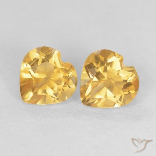 0.89ctw 天然 深金橙色 黄水晶, 心形, VS
