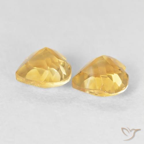 0.89克拉天然黄水晶，心形，VS