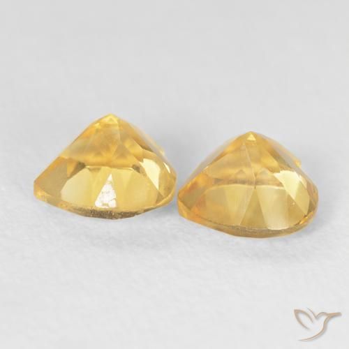 1.54克拉天然黄水晶，心形，VVS-VS