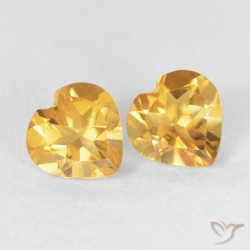 0.82克拉天然黄水晶，心形，VVS-VS