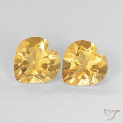 0.88ctw 天然 深金橙色 黄水晶, 心形, VVS-VS