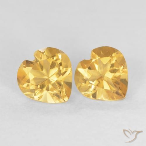 0.88克拉天然黄水晶，心形，VVS-VS