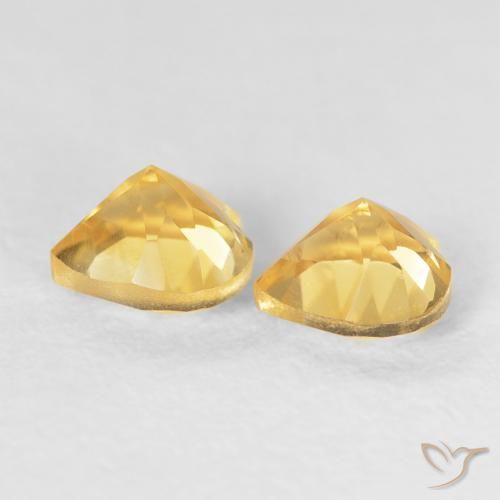 0.88克拉天然黄水晶，心形，VVS-VS
