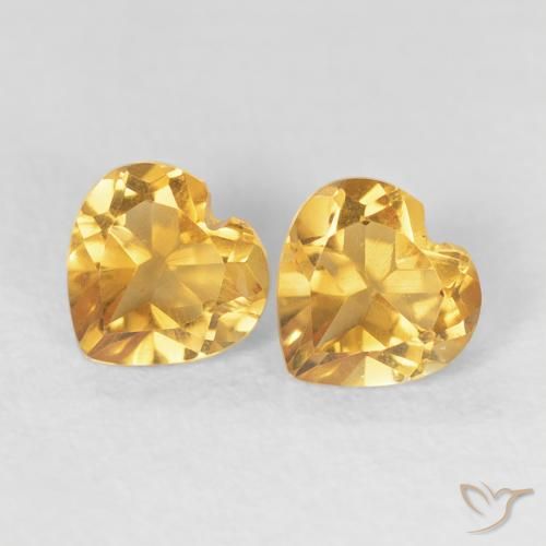 0.82ctw 天然 深金橙色 黄水晶, 心形, VVS-VS