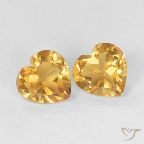 0.82克拉天然黄水晶，心形，VVS-VS
