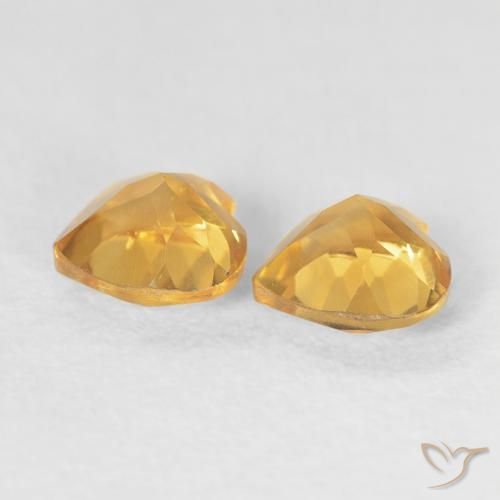 0.82克拉天然黄水晶，心形，VVS-VS