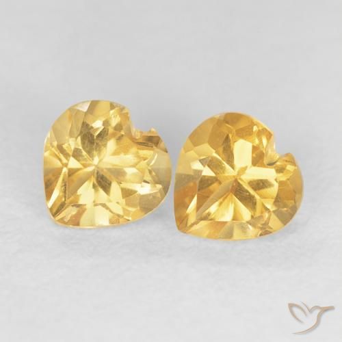 0.89ctw 天然 深金橙色 黄水晶, 心形, VVS-VS