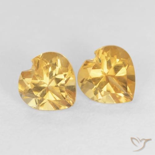 0.89克拉天然黄水晶，心形，VVS-VS