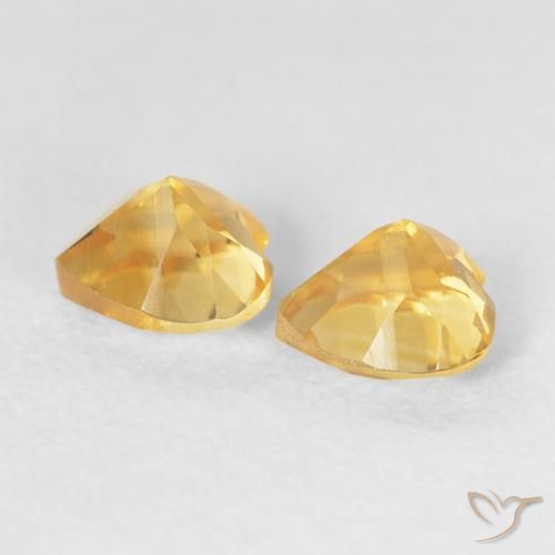 0.89克拉天然黄水晶，心形，VVS-VS