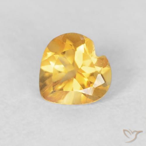 0.44ct 天然 亮金 黄水晶, 心形, VVS-VS