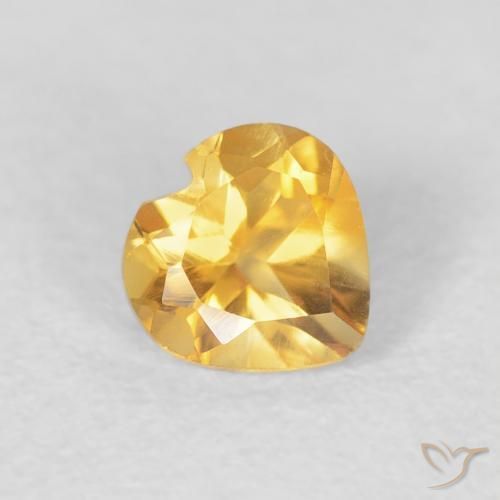 0.44克拉天然黄水晶，心形，VVS-VS