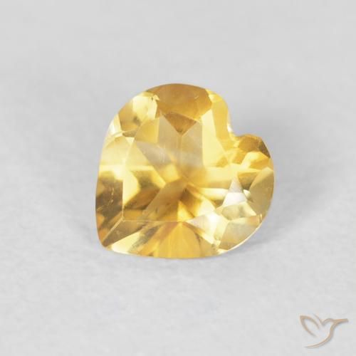 0.58ct 天然 中金 黄水晶, 心形, VVS-VS