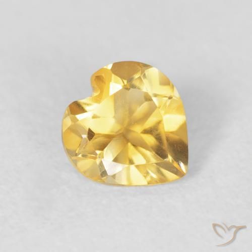 0.58克拉天然黄水晶，心形，VVS-VS