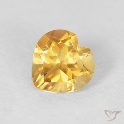 0.73ct 天然 中金 黄水晶, 心形, VVS-VS