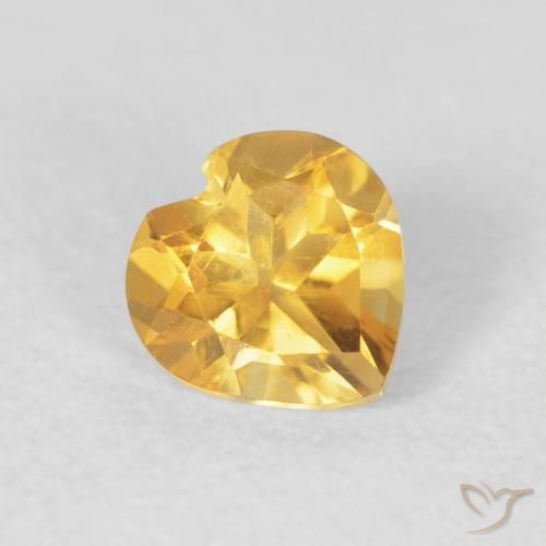 0.73克拉天然黄水晶，心形，VVS-VS