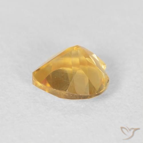 0.73克拉天然黄水晶，心形，VVS-VS