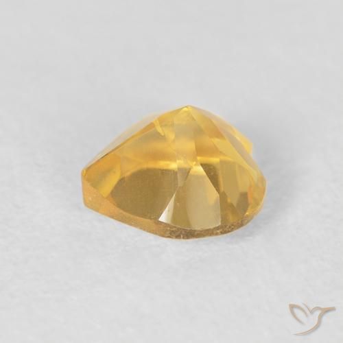 0.77克拉天然黄水晶，心形，VVS-VS