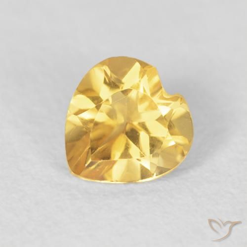 0.78ct 天然 中金 黄水晶, 心形, VVS-VS
