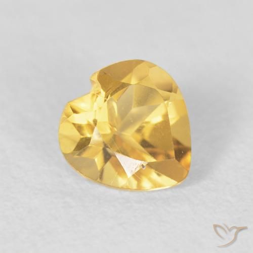 0.78克拉天然黄水晶，心形，VVS-VS