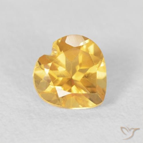 0.81ct 天然 中金 黄水晶, 心形, VVS-VS