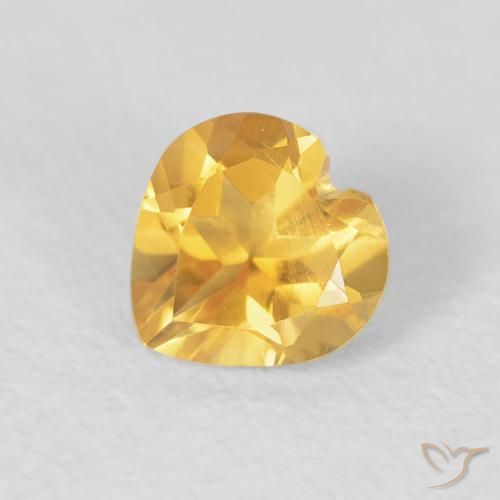 0.81克拉天然黄水晶，心形，VVS-VS