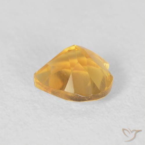 0.81克拉天然黄水晶，心形，VVS-VS